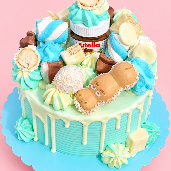 Tarta drip blue